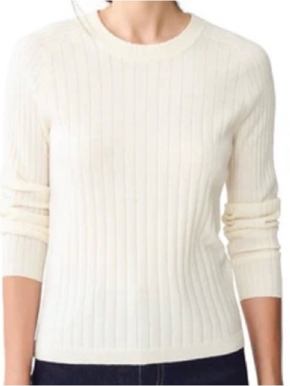 J McLaughlin Anika Ivory Wool Cashmere Blend Ribbed Sweater NWT Size XL
